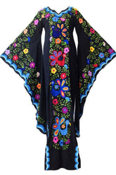 Schickes schwarzes Langarmkleid mit Print